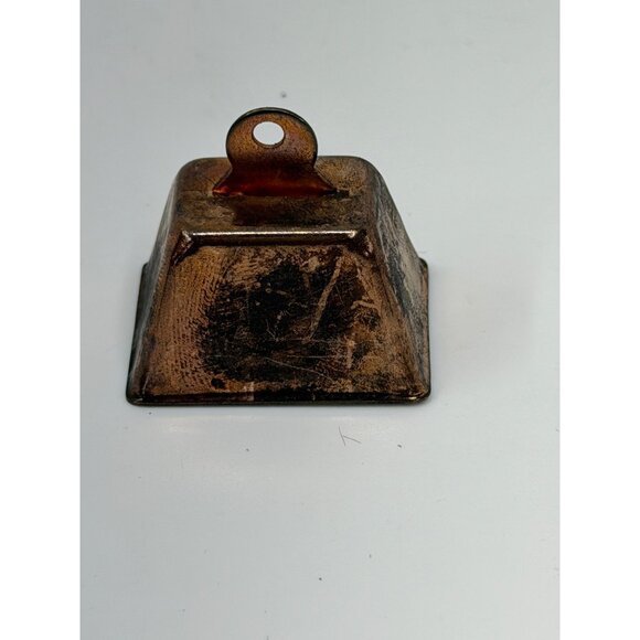VTG 80s Copper Cowbell Rustic Farmhouse Mini Metal Bell 2" Metal Decor Timeless - Picture 2 of 5